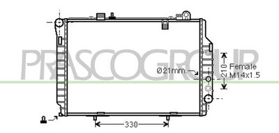 Радиатор, охлаждение двигателя PRASCO ME025R008 для MERCEDES-BENZ C-CLASS