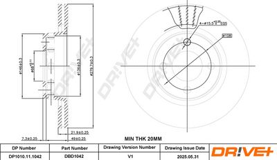 спирачен диск DR!VE+ DP1010.11.1042