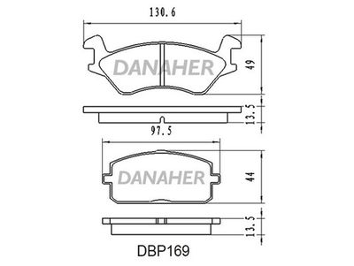 Комплект тормозных колодок, дисковый тормоз DANAHER DBP169 для TOYOTA TERCEL