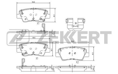 ZEKKERT BS-1188 Тормозные колодки и сигнализаторы  для KIA STONIC (Киа Стоник)