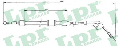 Тросик, cтояночный тормоз LPR C0582B для OPEL VECTRA