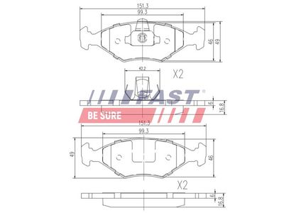 Brake pad set, disc brake
