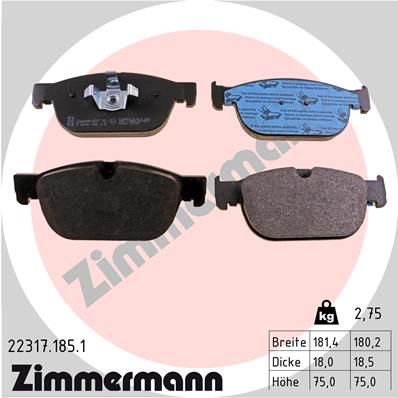 Комплект тормозных колодок, дисковый тормоз ZIMMERMANN 22317.185.1 для VOLVO XC40
