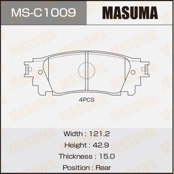 Комплект тормозных колодок MASUMA MS-C1009 для TOYOTA ALPHARD