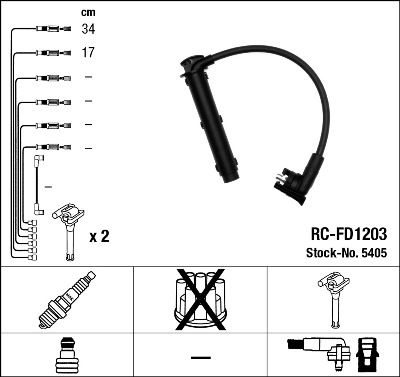 Комплект проводов зажигания NGK 5405 для FORD TRANSIT