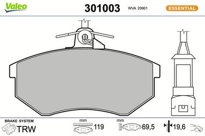 SET PLACUTE FRANA FRANA DISC VALEO 301003