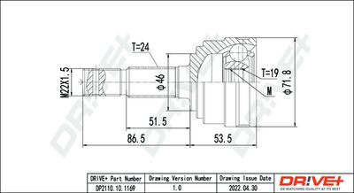 Zestaw przegubu, wał napędowy DR!VE+ DP2110.10.1169