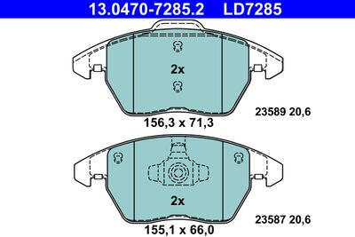 Комплект тормозных колодок, дисковый тормоз 13.0470-7285.2