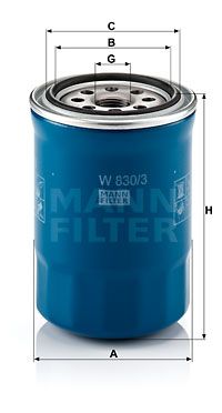 Масляный фильтр MANN-FILTER W 830/3 для HYUNDAI HIGHWAY