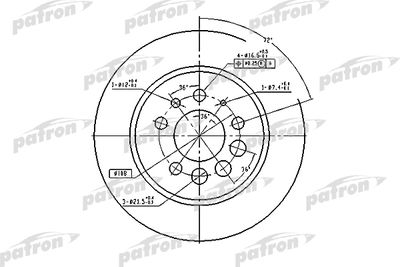 Тормозной диск PATRON PBD1674 для VOLVO V90