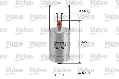 Топливный фильтр VALEO 587206 для FERRARI DINO