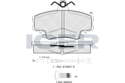 Комплект тормозных колодок, дисковый тормоз ICER 180993-700 для LIFAN 520i