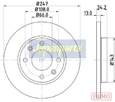 спирачен диск JAPANPARTS DI-0630C