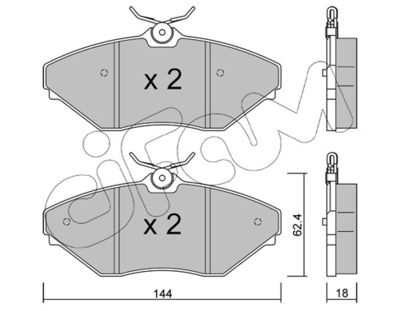 Zestaw klocków hamulcowych, hamulce tarczowe CIFAM 822-887-0