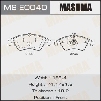 Комплект тормозных колодок MASUMA MS-E0040 для MERCEDES-BENZ CLS