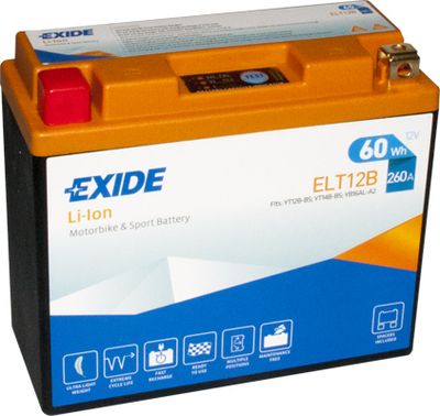 Стартерная аккумуляторная батарея EXIDE ELT12B для YAMAHA XVS