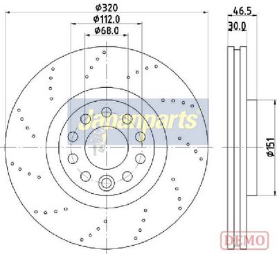 спирачен диск JAPANPARTS DI-0913C