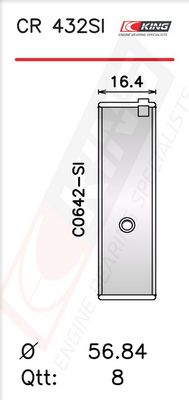 Черупка на биелен лагер KING CR 432SI 040