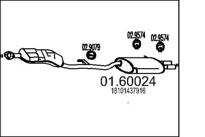 Глушитель выхлопных газов конечный MTS 01.60024 для BMW Z3