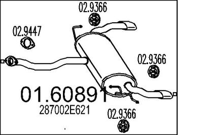 Глушитель выхлопных газов конечный MTS 01.60891 для HYUNDAI TUCSON