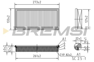 Воздушный фильтр BREMSI FA2153 для CHRYSLER NEON