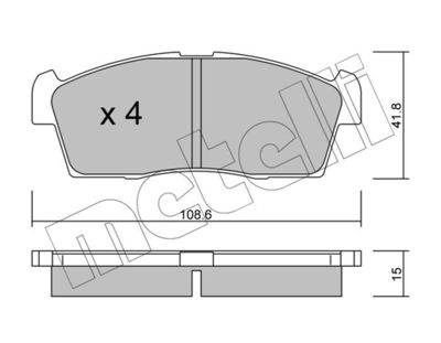 Комплект тормозных колодок, дисковый тормоз METELLI 22-0439-0 для PEUGEOT ION
