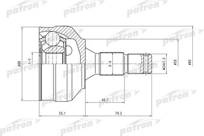 Шарнирный комплект, приводной вал PATRON PCV1455 для PEUGEOT 307