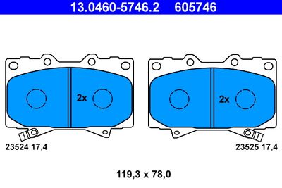 Комплект тормозных колодок, дисковый тормоз 13.0460-5746.2