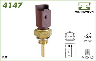 MTE-THOMSON 4147 Датчик температури охолоджуючої рідини для FIAT (Фиат)