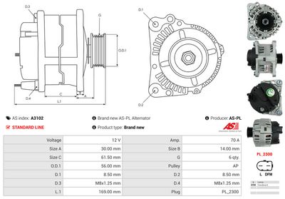 GENERATOR / ALTERNATOR AS-PL A3102 4