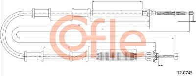 Тросик, cтояночный тормоз COFLE 12.0745 для FIAT DOBLO