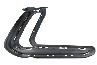 Voorbumper afdekking Voor Links (met verchroomde streep  VS-versie, met dagrijlichten gaten, plastic, zwart glanzend) past: HYUNDAI ELANTRA VI 06.15-01.19