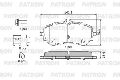 Комплект тормозных колодок, дисковый тормоз PATRON PBP244 для VW CRAFTER