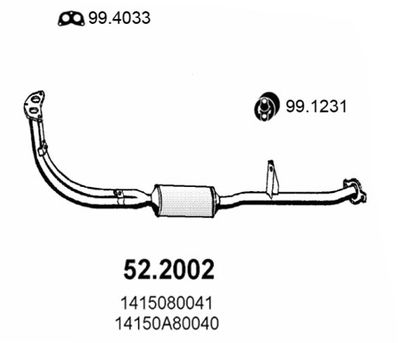 Предглушитель выхлопных газов ASSO 52.2002 для SUZUKI SJ410