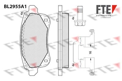Комплект тормозных колодок, дисковый тормоз FTE BL2955A1 для RENAULT TALISMAN