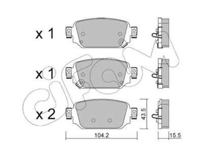 комплект спирачно феродо, дискови спирачки CIFAM 822-1238-0