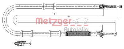 Тросик, cтояночный тормоз METZGER 12.0707 для FIAT DOBLO