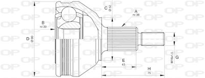 Шарнирный комплект, приводной вал OPEN PARTS CVJ5609.10 для VW FOX
