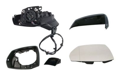 Zijspiegel Links (elektrisch, asferisch, met verwarming, assistent rijstrookverandering, under-coated, met geheugen, elektrisch opklapbaar, met indicator) past: AUDI Q5 FY, Q5 FYT 01.17-12.24