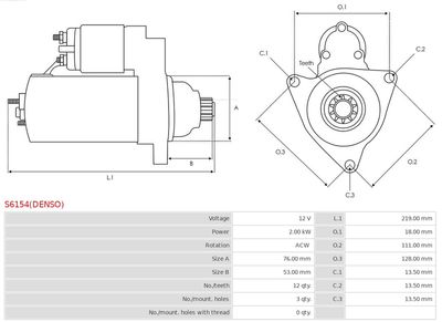 Starter S6154(DENSO)