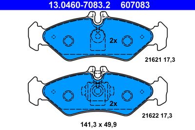 Комплект тормозных колодок, дисковый тормоз 13.0460-7083.2