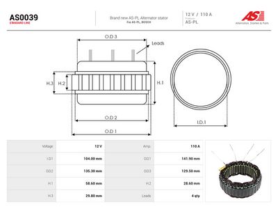 AS-PL - Stator, generátor , AS0039