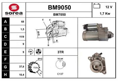 STARTER SNRA BM9050