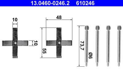 Комплектующие, колодки дискового тормоза ATE 13.0460-0246.2 для OPEL OMEGA