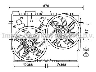 Вентилятор, охлаждение двигателя AVA QUALITY COOLING FT7583 для FIAT DUCATO