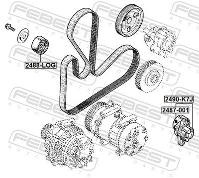 Belt Tensioner, V-ribbed belt 2490-K7J