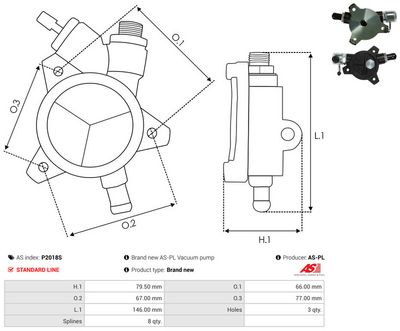 POMPA VACUUM SISTEM DE FRANARE AS-PL P2018S 2