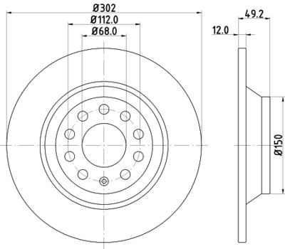 Тормозной диск HELLA 8DD 355 111-181 для BYD F0
