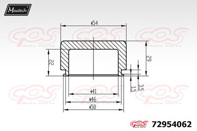 Поршень, корпус скобы тормоза MAXTECH 72954062 для PEUGEOT 504