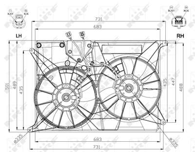 Вентилятор, охлаждение двигателя WILMINK GROUP WG1720525 для SUBARU TRIBECA